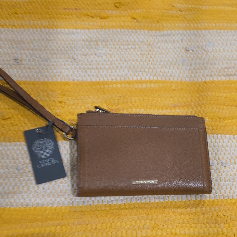 Vince Camuto Tan Leather Wristlet